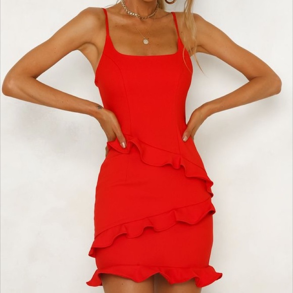 Red Ruffle Dress - Picture 3 of 3